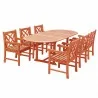 Malibu Outdoor 7-piece Wood Patio Dining Set with Extension Table - White BG - Malibu Outdoor 7-piece Wood Patio Dining Set with Extension Table - White BG