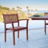 Bradley Outdoor Wood Patio Dining Chair - Lifestyle