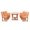 Malibu Eco-friendly 7-piece Outdoor Hardwood Dining Set with Oval Extention Table and Arm Chairs - Front