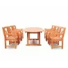Malibu Eco-friendly 7-piece Outdoor Hardwood Dining Set with Oval Extention Table and Arm Chairs - Front - Malibu Eco-friendly 7-piece Outdoor Hardwood Dining Set with Oval Extention Table and Arm Chairs - Front