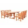 Malibu Eco-friendly 7-piece Outdoor Hardwood Dining Set - Malibu Eco-friendly 7-piece Outdoor Hardwood Dining Set