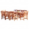 Malibu Outdoor 9-piece Wood Patio Dining Set with Extension Table - Set