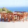 Malibu Outdoor 9-piece Wood Patio Dining Set with Extension Table - Lifestyle