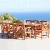 Malibu Outdoor 9-piece Wood Patio Dining Set with Extension Table - Lifestyle - Malibu Outdoor 9-piece Wood Patio Dining Set with Extension Table - Lifestyle