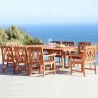 Vifah Malibu Outdoor 7-piece Wood Patio Dining Set with Extension Table - Lifestyle - Vifah Malibu Outdoor 7-piece Wood Patio Dining Set with Extension Table - Lifestyle