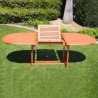 Vifah Malibu Outdoor Wood Patio Dining Table - Extended - Lifestyle