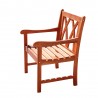 Vifah Malibu Outdoor Wood Patio Dining Chair - Angled White BG