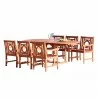 Malibu Outdoor 7-piece Wood Patio Dining Set with Extension Table - White BG - Malibu Outdoor 7-piece Wood Patio Dining Set with Extension Table - White BG