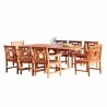 Malibu Outdoor 9-piece Wood Patio Dining Set with Extension Table - White BG - Malibu Outdoor 9-piece Wood Patio Dining Set with Extension Table - White BG