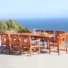 Malibu Outdoor 9-piece Wood Patio Dining Set with Extension Table - Lifestyle