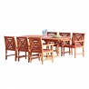 Malibu Outdoor 7-piece Wood Patio Dining Set with Extension Table - White BG