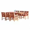 Malibu Outdoor 7-piece Wood Patio Dining Set with Extension Table - White BG - Malibu Outdoor 7-piece Wood Patio Dining Set with Extension Table - White BG