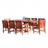 Malibu Outdoor 9-piece Wood Patio Dining Set with Extension Table - White BG