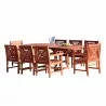 Malibu Outdoor 9-piece Wood Patio Dining Set with Extension Table - White BG - Malibu Outdoor 9-piece Wood Patio Dining Set with Extension Table - White BG
