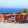 Malibu Outdoor 9-piece Wood Patio Dining Set with Extension Table - Lifestyle