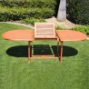 Malibu Outdoor Wood Patio Dining Extension Table - Extended
