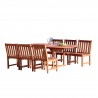 Malibu Outdoor 7-piece Wood Patio Dining Set with Extension Table & Armless Chairs - White BG