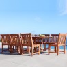  Outdoor 9-piece Wood Patio Dining Set with Extension Table & Armless Chair - Lifestyle