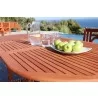 Outdoor Wood Patio Dining Extension Table -  Close-Up - Outdoor Wood Patio Dining Extension Table -  Close-Up