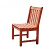 Outdoor Wood Patio Dining Armless Chair - White BG