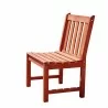 Outdoor Wood Patio Dining Armless Chair - White BG - Outdoor Wood Patio Dining Armless Chair - White BG