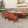 Malibu Outdoor 7-piece Wood Patio Extendable Table Dining Set - Lifestyle - Malibu Outdoor 7-piece Wood Patio Extendable Table Dining Set - Lifestyle