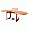 Malibu Outdoor Wood Patio Extendable Dining Table - Extended