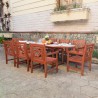 Malibu Outdoor 9-piece Wood Patio Extendable Table Dining Set - LIfestyle