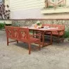 Malibu Outdoor 3-piece Wood Patio Extendable Table Dining Set - Lifestyle - Malibu Outdoor 3-piece Wood Patio Extendable Table Dining Set - Lifestyle