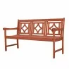 Malibu Outdoor Wood Patio Bench - Malibu Outdoor Wood Patio Bench