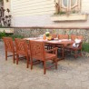 Malibu Outdoor 7-piece Wood Patio Extendable Table Dining Set - Lifestyle