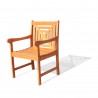 Malibu Eco-friendly Outdoor Hardwood Garden Arm Chair - Angled