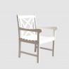Bradley Eco-friendly Outdoor White Hardwood Garden Arm Chair - Angled