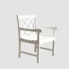 Bradley Eco-friendly Outdoor White Hardwood Garden Arm Chair - Angled - Bradley Eco-friendly Outdoor White Hardwood Garden Arm Chair - Angled