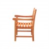 Malibu Eco-friendly Outdoor Hardwood Garden Arm Chair - Side