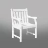 Bradley Eco-friendly Outdoor White Wood Garden Arm Chair - Front - Bradley Eco-friendly Outdoor White Wood Garden Arm Chair - Front