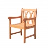 Malibu Eco-friendly Outdoor Hardwood Garden Arm Chair - Angled