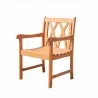 Malibu Eco-friendly Outdoor Hardwood Garden Arm Chair - Angled - Malibu Eco-friendly Outdoor Hardwood Garden Arm Chair - Angled