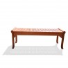 Malibu Eco-friendly 4-foot Backless Outdoor Hardwood Garden Bench - Front