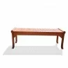 Malibu Eco-friendly 4-foot Backless Outdoor Hardwood Garden Bench - Front - Malibu Eco-friendly 4-foot Backless Outdoor Hardwood Garden Bench - Front