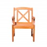 Malibu Eco-friendly Outdoor Hardwood Garden Arm Chair - Front
