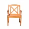 Malibu Eco-friendly Outdoor Hardwood Garden Arm Chair - Front - Malibu Eco-friendly Outdoor Hardwood Garden Arm Chair - Front