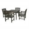 Renaissance Outdoor 5-piece Wood Patio Stacking Table Dining Set - White BG