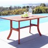 Malibu Outdoor Wood Patio with Curvy Leg Dining Table - 