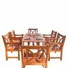 Malibu Outdoor 7-piece Wood Patio Dining Set with Curvy Leg Table - White BG - Malibu Outdoor 7-piece Wood Patio Dining Set with Curvy Leg Table - White BG