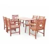 Malibu Eco-friendly 7-piece Outdoor Hardwood Dining Set with Rectangle Table and Arm Chairs - Malibu Eco-friendly 7-piece Outdoor Hardwood Dining Set with Rectangle Table and Arm Chairs