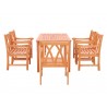 Malibu Eco-friendly 7-piece Outdoor Hardwood Dining Set with Rectangle Table and Arm Chairs