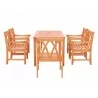 Malibu Eco-friendly 7-piece Outdoor Hardwood Dining Set with Rectangle Table and Arm Chairs - Malibu Eco-friendly 7-piece Outdoor Hardwood Dining Set with Rectangle Table and Arm Chairs