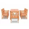 Malibu Eco-friendly 7-piece Outdoor Hardwood Dining Set with Rectangle Table and Arm Chairs - Front - Malibu Eco-friendly 7-piece Outdoor Hardwood Dining Set with Rectangle Table and Arm Chairs - Front