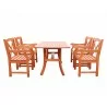 Malibu Eco-friendly 5-piece Outdoor Hardwood Dining Set with Rectangle Table and Arm Chairs - Malibu Eco-friendly 5-piece Outdoor Hardwood Dining Set with Rectangle Table and Arm Chairs